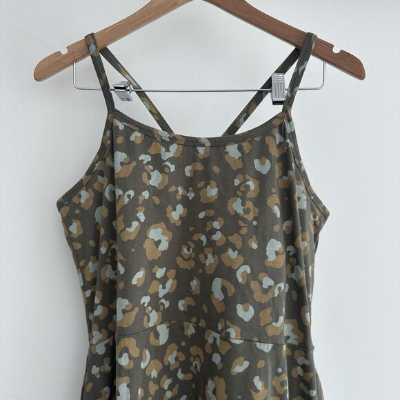 PACT Dress Womens XL Fit And Flare Midi Sundress Pockets Leopard Organic Cotton - Picture 3 of 10